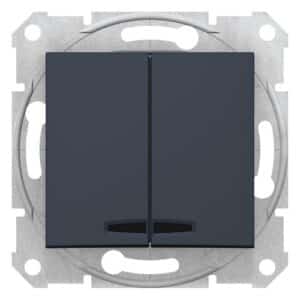 SDN0300370 Вимикач двоклавішний з підсв., "SEDNA" Графіт Schneider Electric